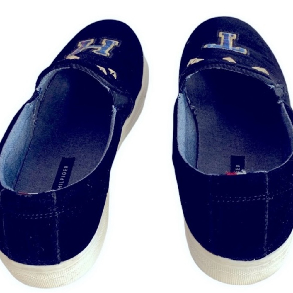 Tommy Hilfiger Black Velvet Soda Slip Ons Sz 9 - Picture 5 of 8